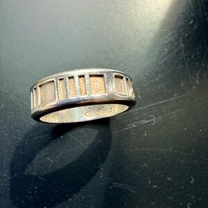 Tiffany & Co Atlas Cut-Out Sterling Silver Band Ring Size 6.5 Italy 925